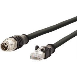 Metz Connect Verbindungsleitung M12 ST-RJ45 ST, 4-polig X-kodiert, schwarz, 10 m