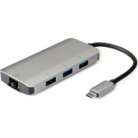 Roline USB Type C to Gigabit Ethernet Converter + Hub 3x