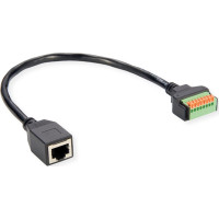 Roline Cable Adapter, RJ45 Socket to Terminal Block (push-button), 30 cm