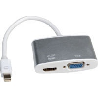 Roline Adapter, Mini DisplayPort - HDMI/VGA, Mini DP M - HDMI/VGA F