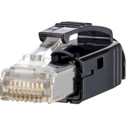 Metz Connect E-DAT Industry IP20 RJ45 plug black, mit Tülle schwarz