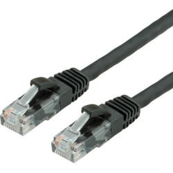 VALUE UTP Cable Cat.6, halogen-free, black, 1m