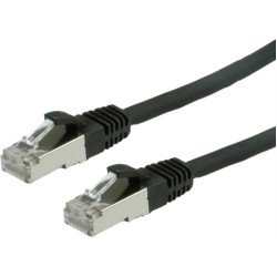 Value S/FTP Patch Cord Cat.6 (Class E), halogen-free, black, 1 m