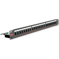 Roline Cat.6 (Class E) 19" Patch Panel, 24 Ports, UTP, black