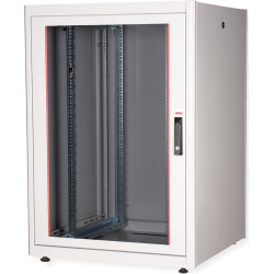 Roline 19-inch network cabinet Basic 22 U, 800x800 WxD glass door grey