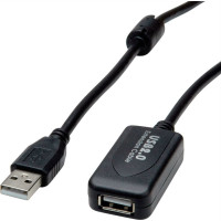 Secomp VALUE USB 2.0 Extension Cable, active with Repeater, black, 5 m