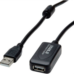 Secomp VALUE USB 2.0 Extension Cable, active with Repeater, black, 5 m