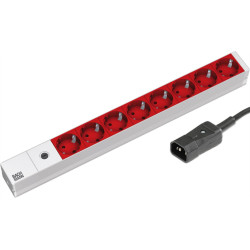 Bachmann 19" socket strip 8-way, 2300W, IEC320 C14 plug