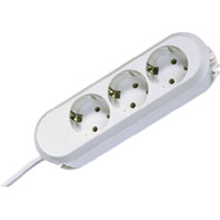 Bachmann SMART socket strip 3x earthing contact, riveted, white, 5 m