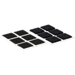 Velcro ® Klettquadrate Selbstklebend, Haken & Flausch 25mm x 25mm x 24 sets Schwarz