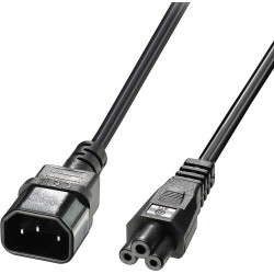 Lindy 3m IEC C14 to IEC C5 Cloverleaf Extension Cable