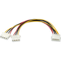 Lindy Power Adapter, 5¼" Power Male to 2 x 5¼" Power Female, 0.25m