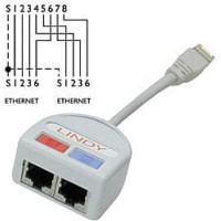 Lindy UTP Port Doubler, 2 x 10/100Base-T to 1 Port