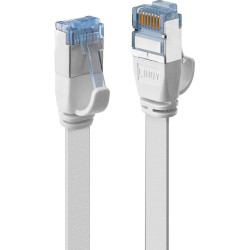 Lindy 10m Cat.6A U/FTP Flat Network Cable, White