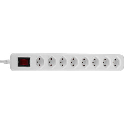 Lindy 8-Way Swiss 3-Pin Mains Power Extension with Switch, White
