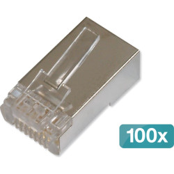 Digitus CAT 6 modular plug for round cable, pass through plug - 100 pcs.