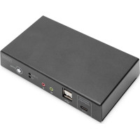 Digitus KVM Switch, 2 Port, 4K30Hz, USB-C/USB/HDMI in, HDMI out, Network
