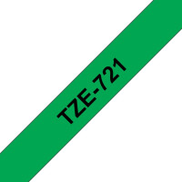 Brother TZE-721 marķēšanas lenta Melns uz zaļa