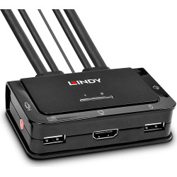 Lindy 2 Port HDMI 4K30, USB 2.0 & Audio Cable KVM Switch