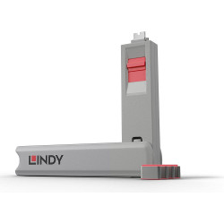 Lindy USB Type C Port Blocker Pack of 4 with Key,Pink