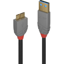Lindy 3m USB 3.2 Type A to  Micro-B Cable, 5Gbps, Anthra Line