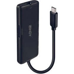 Lindy DST-Mini, USB-C Laptop Mini Docking Station with 4k Support & 100W Pass-Through Charging