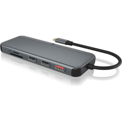 Icy Box IB-DK4060-CPD Vadu USB 3.2 Gen 1 (3.1 Gen 1) Type-C Melns, Pelēks