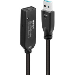 Lindy 43376 USB kabelis USB 3.2 Gen 1 (3.1 Gen 1) 10 m USB A USB C Melns