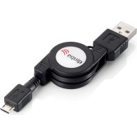 Equip 128595 USB kabelis USB 2.0 1 m USB A Micro-USB B Melns