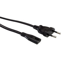 Roline Euro Power Cable, 2-pin, black, 1.8 m