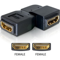 Delock Adapter HDMI female to HDMI female 90° left
