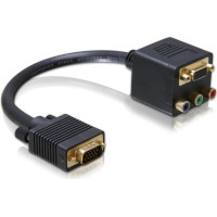 Adapteris VGA male > VGA + 3x Cinch female, Delock