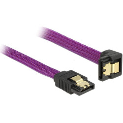 Delock SATA 6 Gb/s Cable straight to downwards angled 50 cm violet
