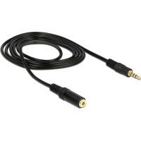 Delock Stereo Jack Extension Cable 3.5 mm 4 pin male to female 1 m black