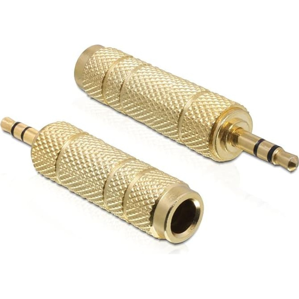 Delock Adapter Stereo plug 3.5 mm 3 pin > Stereo jack 6.35 mm 3 pin metal