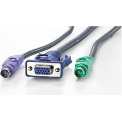 KVM-cable 2xPS/2+VGA (M-F),3.0m