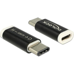 Delock Adapter USB 2.0 Micro-B female (host) - USB Type-C™ 2.0 male (device) black