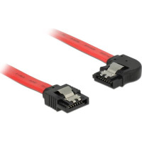 Delock SATA 6 Gb/s Cable straight to left angled 50 cm red