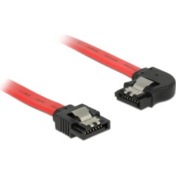 Delock Cable SATA 6 Gbs male straight  SATA male left angled 50 cm red metal