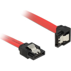 Delock SATA 6 Gb/s Cable straight to downwards angled 50 cm red