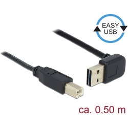 Delock Cable EASY-USB 2.0 Type-A male angled up / down > USB 2.0 Type-B male 0,5 m
