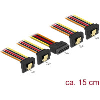 Delock Cable SATA 15 pin power plug with latching function > SATA 15 pin power receptacle 4 x down 15 cm