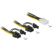 Delock PCI Express power cable 6 pin female > 2 x 8 pin male 15 cm