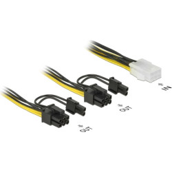 Delock PCI Express power cable 6 pin female > 2 x 8 pin male 15 cm