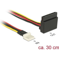 Delock Power Cable SATA 15 pin receptacle > 4 pin floppy male metal 30 cm