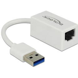 Delock USB Type-A Network Adapter Gigabit LAN 1 x RJ45 compact white