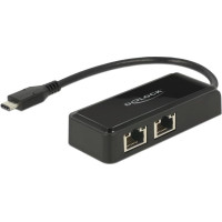 Delock USB Type-C™ Network Adapter Gigabit LAN 2 x RJ45