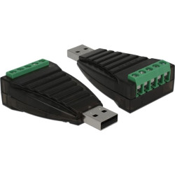 Delock Converter USB Type-A to Serial RS-422/485 terminal block with surge protection 600 W isolation 2.5 kV extended