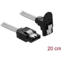 Delock SATA 6 Gb/s Cable straight to downwards angled 20 cm transparent