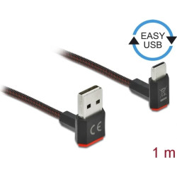 Delock EASY-USB 2.0 Cable Type-A male to USB Type-C™ male angled up / down 1 m black